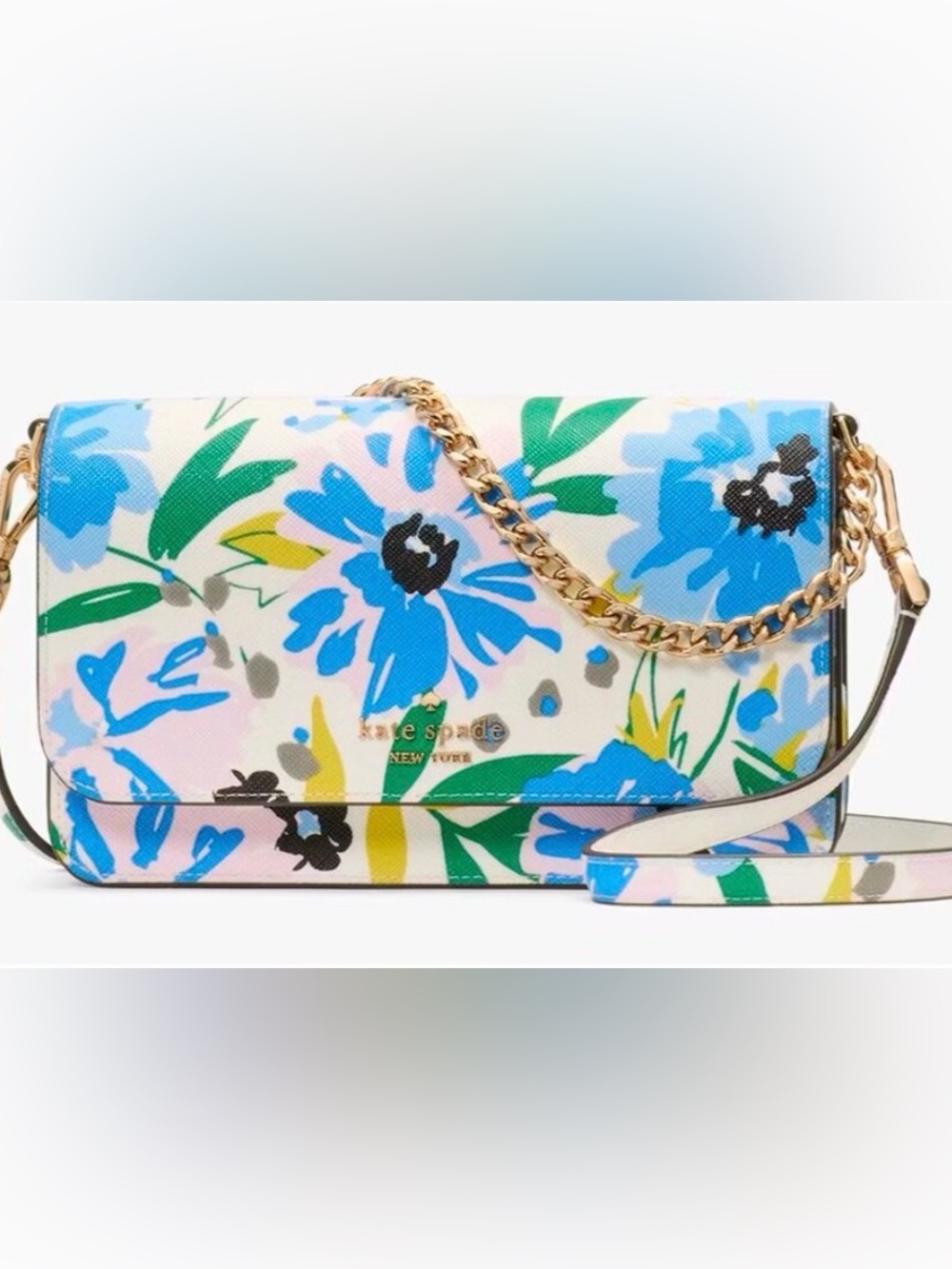 kate spade Floral Chain Crossbody Bag in Blue, Green, Pink, Yellow